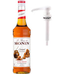 Monin Premium Caramel Syrup 1Lt | Caramel Syrup for Coffee and Cocktail Flavouring + Monin Pump
